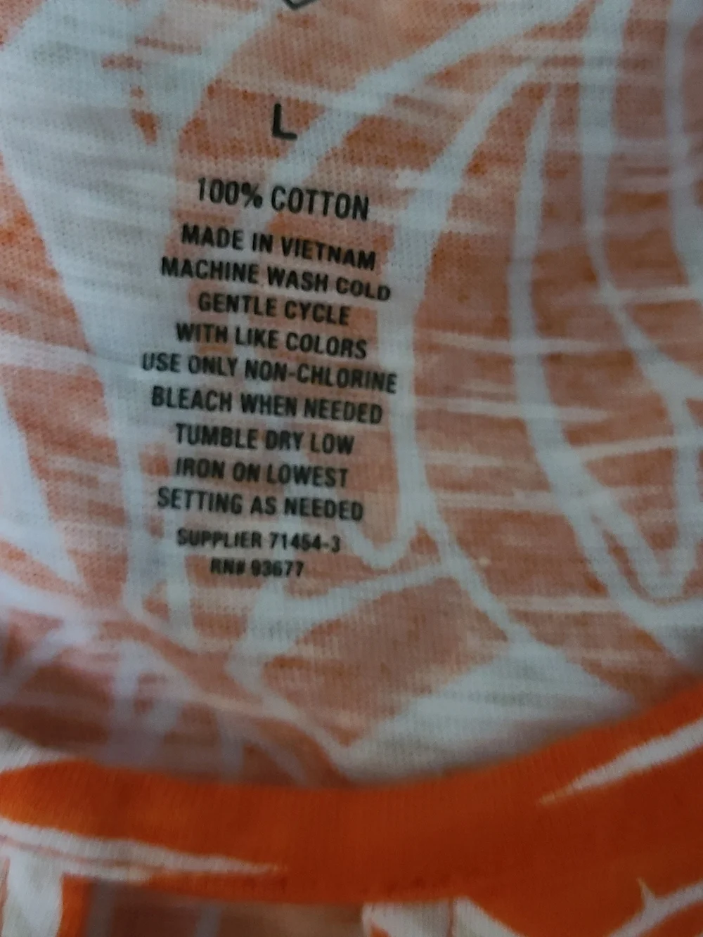 Tropical Orange & White Leaf Print Sleeveless Top